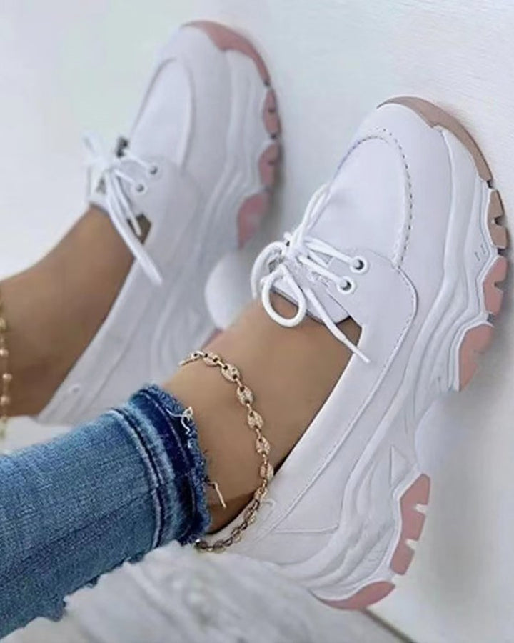 Lace up Slip On Casual Sneakers