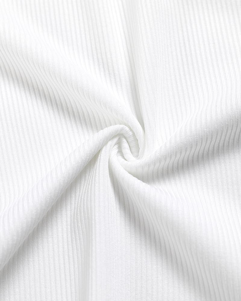 Valentine's Day Heart Print Ribbed Casual Tank Dress