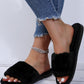 Round Toe Fuzzy Casual Slippers