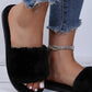 Round Toe Fuzzy Casual Slippers