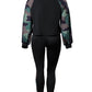 Plus Size Camouflage Print Long Sleeve Top & Pants Set