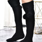 1Pair Braided Bowknot Decor Skinny Long Socks