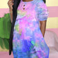 Short Sleeve Round Neck Casual Tie Dye Print Dress