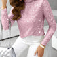 Mock Neck Allover Sequin Top