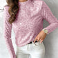 Mock Neck Allover Sequin Top