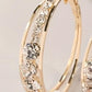 1Pair Exquisite Rhinestone Decor Large Circle Hoop Earrings