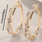 1Pair Exquisite Rhinestone Decor Large Circle Hoop Earrings