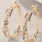 1Pair Exquisite Rhinestone Decor Large Circle Hoop Earrings