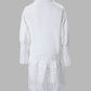 Guipure Lace Patch Shirt Dress With Cami Dress