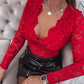Asymmetrical Neck Crochet Lace Bodysuit