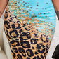 Contrast Leopard U Neck Sleeveless Bodycon Dress