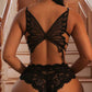 Butterfly Pattern Crochet Lace Cutout Lingerie Set
