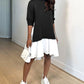 Patchwork Colorblock Ruched Asymmetrical Sweatshirt Dress