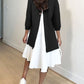 Patchwork Colorblock Ruched Asymmetrical Sweatshirt Dress