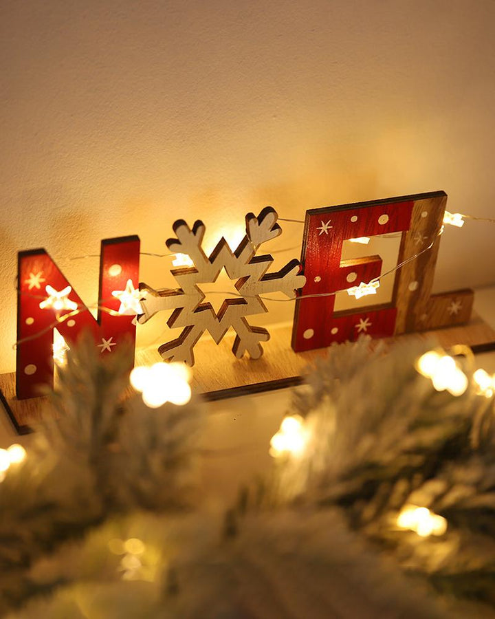 Christmas Home Decoration Table Fireplace Window Tree Decorative Ornament Wooden Letter Crafts