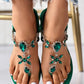 Gem Stone Toe Post Ankle Strap Sandals