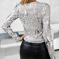 Allover Sequin Long Sleeve Top
