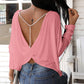 Beaded Strap Backless Twisted Top
