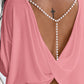 Beaded Strap Backless Twisted Top