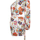 Puff Lantern Sleeve Floral Print Cutout One Shoulder Dress