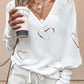Heart Print Long Sleeve Casual Top