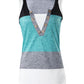 Colorblock Fake Two Piece Button Front Tank Top