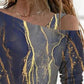 Marble Print Cold Shoulder Top