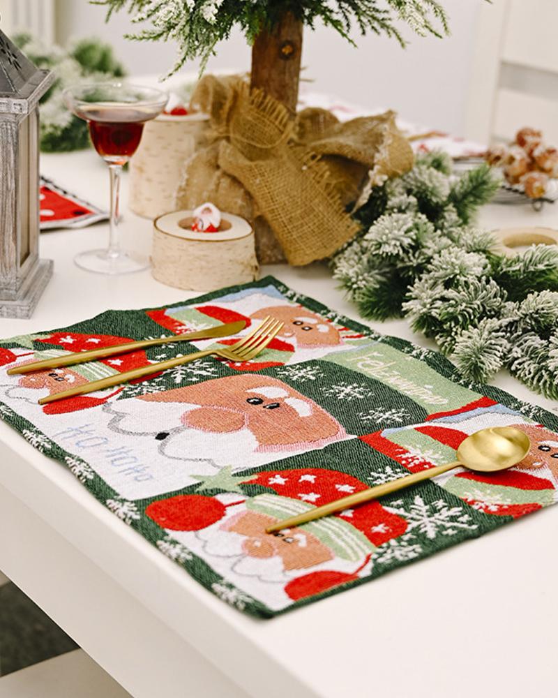 1pc Christmas Placemat Table Mat Seasonal Winter Holiday Christmas Party Kitchen Dining Decorations