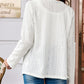 Eyelet Embroidery Roll Up Sleeve Open Front Coat