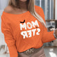 Halloween Letter Print Long Sleeve Top