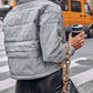 Button Zipper Design Long Sleeve Gilet Puffer Jacket