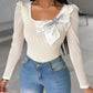 Bowknot Decor Long Sleeve Top