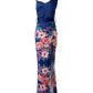 Floral Print High Slit Drawstring Maxi Dress