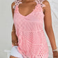 Lace Patch V Neck Sleeveless Tank Top