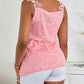 Lace Patch V Neck Sleeveless Tank Top