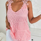 Lace Patch V Neck Sleeveless Tank Top