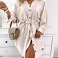 Roll Up Sleeve Buttoned Shirt Dress