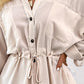 Roll Up Sleeve Buttoned Shirt Dress