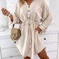 Roll Up Sleeve Buttoned Shirt Dress