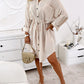 Roll Up Sleeve Buttoned Shirt Dress