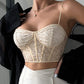 Spaghetti Strap Sequin Corset Top