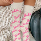 1Pair Cute Barbie Letter Print Crew Socks