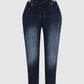 Tied Detail Button Pocket Design Jeans
