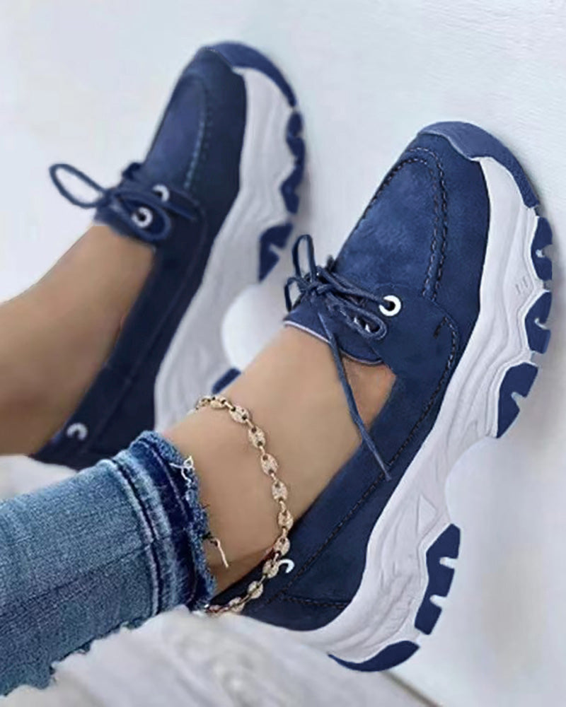 Lace up Slip On Casual Sneakers