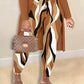 Plus Size 3PCS Cami Top & Plaid Print Pants Set With Coat