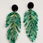 1Pair Leaf Shaped Tassel Drop Earrings