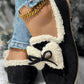 Bowknot Slip On Lined Winter Warm Loafers