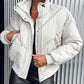 Stand Collar Beaded Quilted Puffer Coat