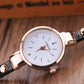 Minimalist PU Leather Rhinestone Quartz Wrist Watch & Bracelet Set