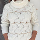 Hollow Out High Neck Long Sleeve Knit Sweater